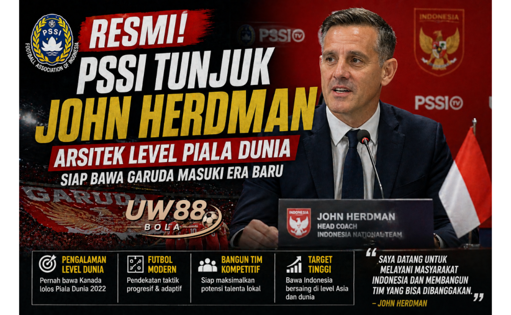 UW88 Bola PSSI Tunjuk John Herdman Era Baru Garuda