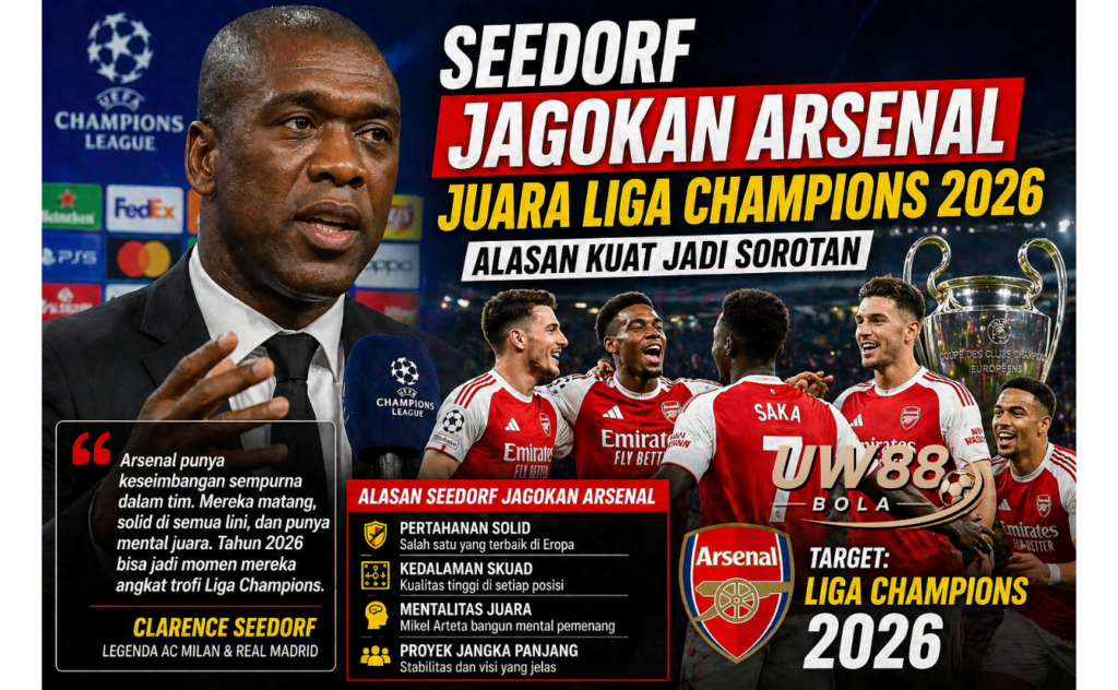 UW88 Bola Seedorf Jagokan Arsenal Juara Liga Champions 2026