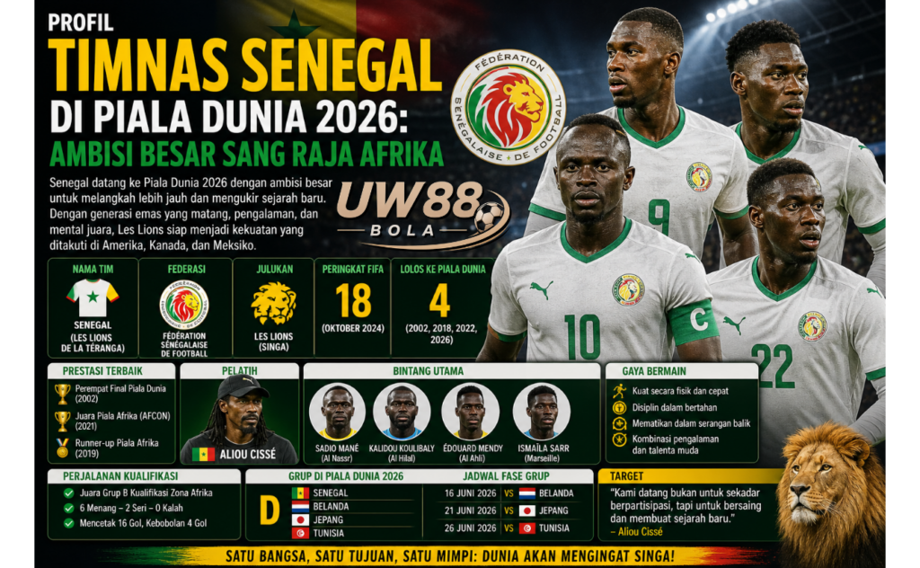 UW88 Bola Profil Timnas Senegal di Piala Dunia 2026